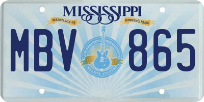 MS license plate MBV865