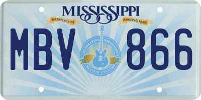 MS license plate MBV866