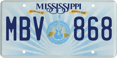 MS license plate MBV868