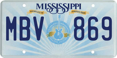 MS license plate MBV869