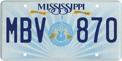 MS license plate MBV870