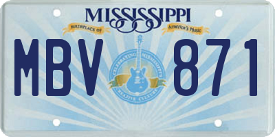 MS license plate MBV871