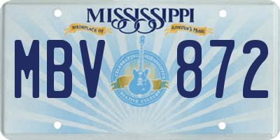 MS license plate MBV872