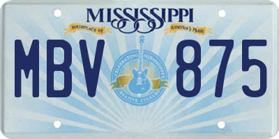 MS license plate MBV875