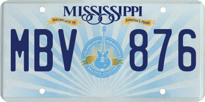 MS license plate MBV876
