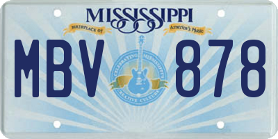 MS license plate MBV878