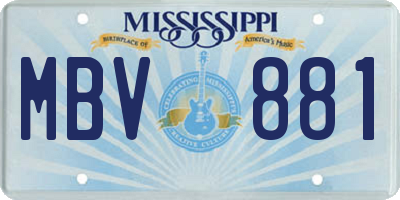 MS license plate MBV881