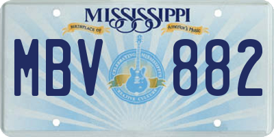 MS license plate MBV882