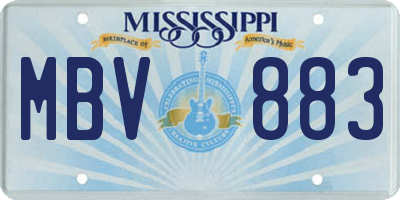 MS license plate MBV883