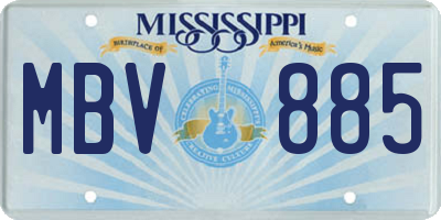 MS license plate MBV885