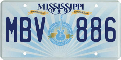 MS license plate MBV886
