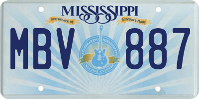 MS license plate MBV887