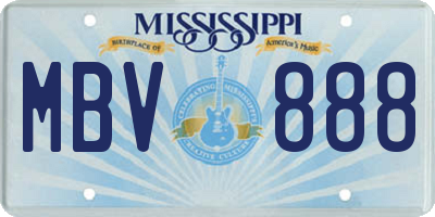 MS license plate MBV888