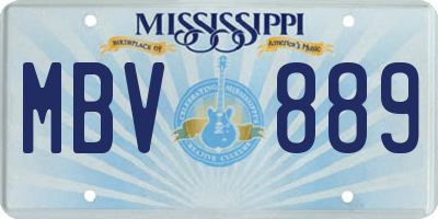 MS license plate MBV889