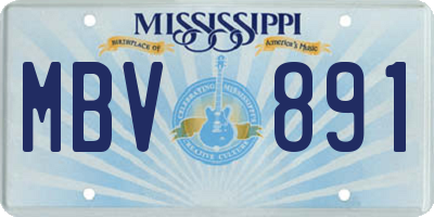MS license plate MBV891