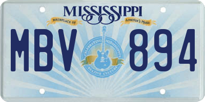 MS license plate MBV894