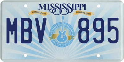 MS license plate MBV895