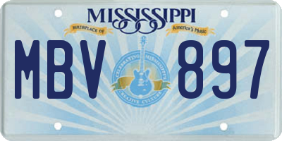 MS license plate MBV897
