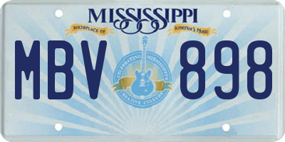 MS license plate MBV898