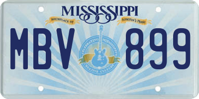 MS license plate MBV899