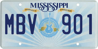 MS license plate MBV901
