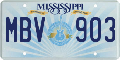MS license plate MBV903