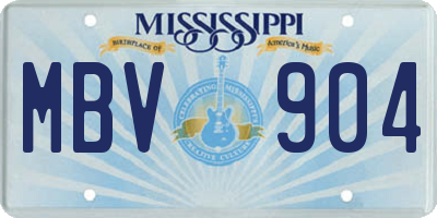 MS license plate MBV904