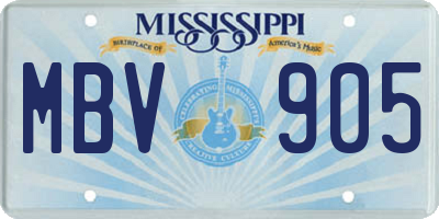 MS license plate MBV905