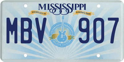 MS license plate MBV907
