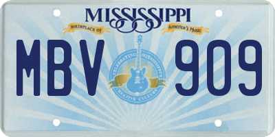 MS license plate MBV909