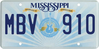MS license plate MBV910