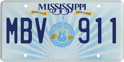 MS license plate MBV911