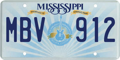 MS license plate MBV912