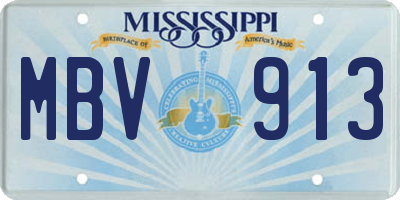 MS license plate MBV913