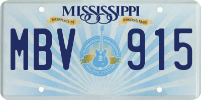 MS license plate MBV915