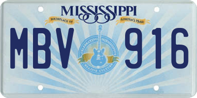 MS license plate MBV916