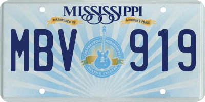MS license plate MBV919