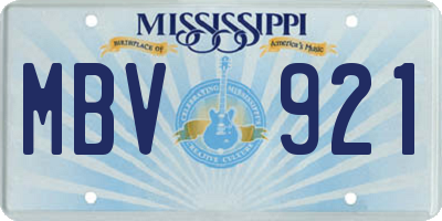 MS license plate MBV921