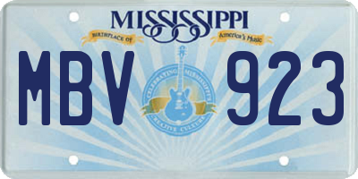 MS license plate MBV923