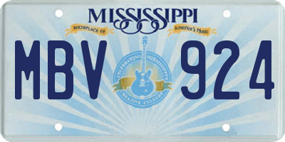 MS license plate MBV924