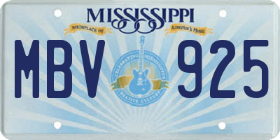 MS license plate MBV925