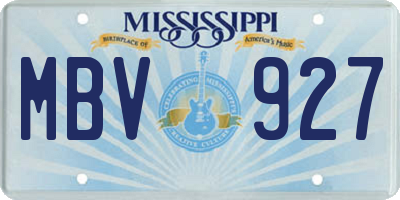 MS license plate MBV927
