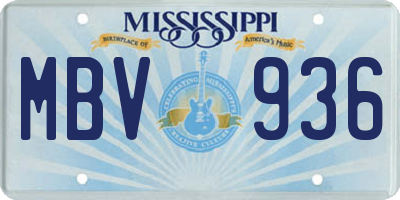 MS license plate MBV936