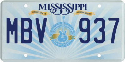 MS license plate MBV937