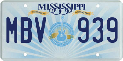 MS license plate MBV939