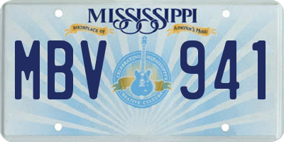 MS license plate MBV941