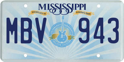 MS license plate MBV943