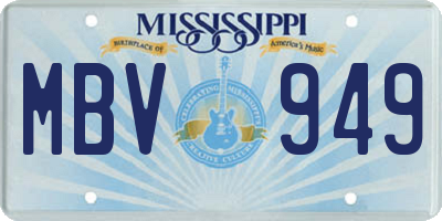 MS license plate MBV949