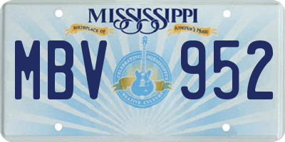 MS license plate MBV952