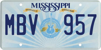 MS license plate MBV957